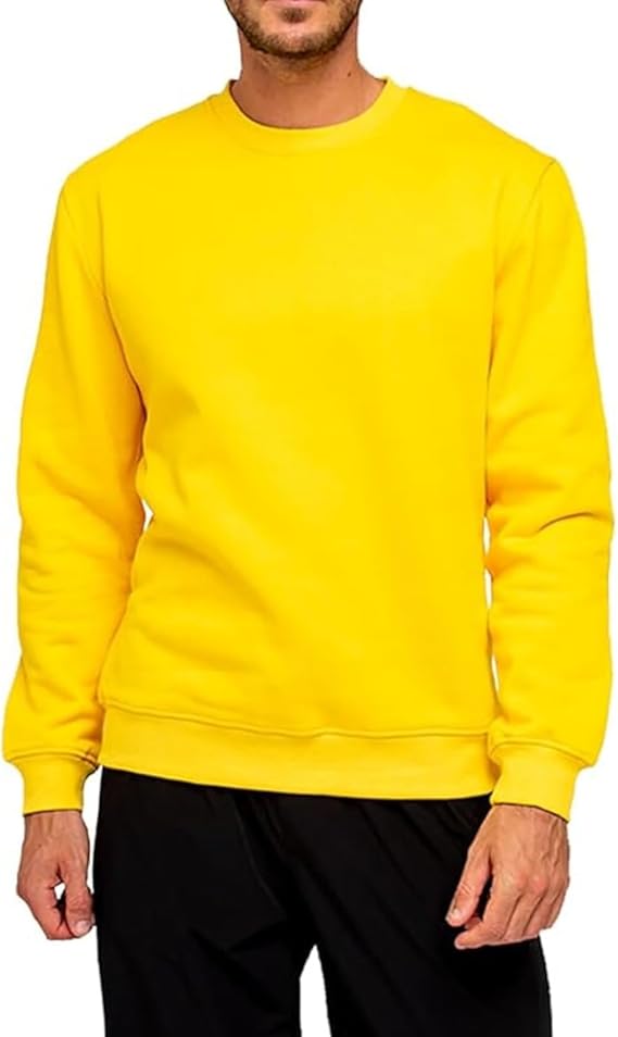 Men's Crewneck Sweatshirt Plain Sweatshirts Athletic Workout Sweat Shirts Soft Long Sleeve Pullover Shirt