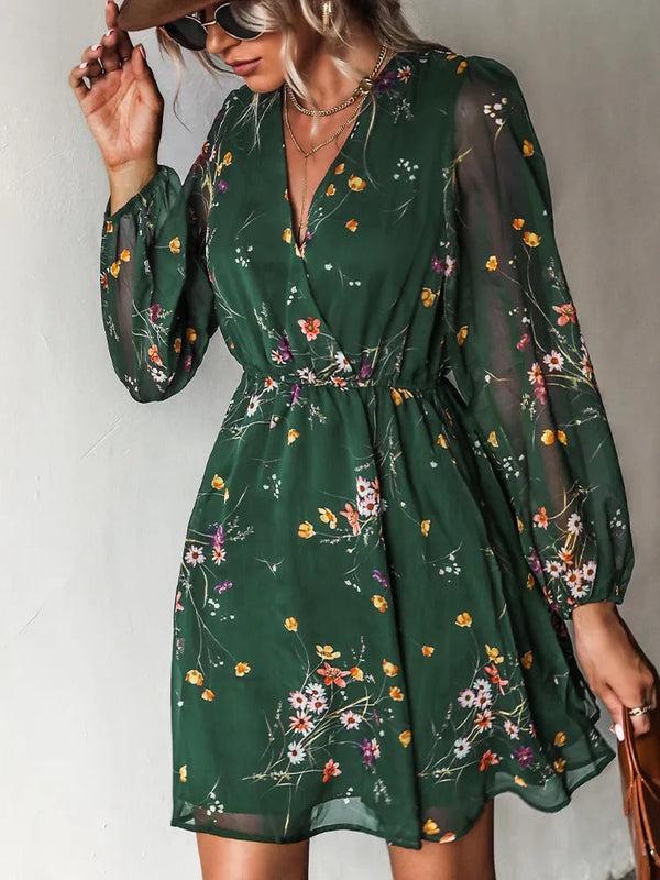 Chic Floral Chiffon Dress