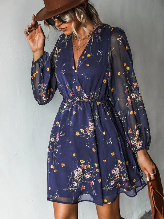 Chic Floral Chiffon Dress